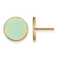 Sterling Silver Gold-plated LogoArt Alpha Epsilon Phi Sorority Text Color Enamel Post Earrings