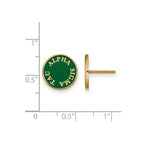 Sterling Silver Gold-plated LogoArt Alpha Sigma Tau Sorority Text Color Enamel Post Earrings