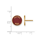 Sterling Silver Gold-plated LogoArt Alpha Phi Sorority Text Color Enamel Post Earrings