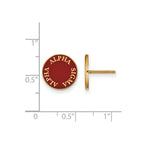 Sterling Silver Gold-plated LogoArt Alpha Sigma Alpha Sorority Text Color Enamel Post Earrings