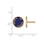 Sterling Silver Gold-plated LogoArt Alpha Xi Delta Sorority Text Color Enamel Post Earrings