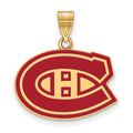Sterling Silver Gold-plated NHL LogoArt Montreal Canadiens Medium Enameled Pendant