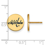 Sterling Silver Gold-plated NHL LogoArt Washington Capitals Small Enameled Disc Post Earrings