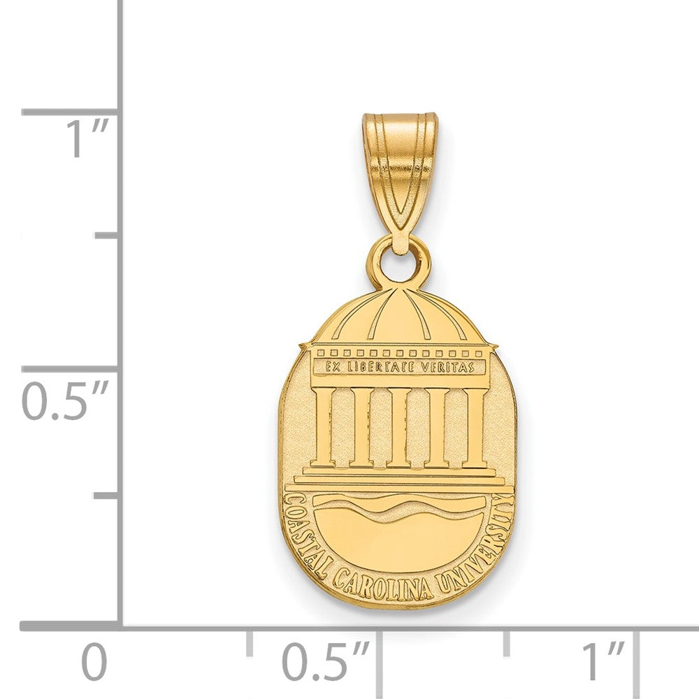 Sterling Silver Gold-plated LogoArt Coastal Carolina University Medium Crest Pendant