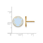 Sterling Silver Gold-plated LogoArt Delta Delta Delta Sorority Text Color Enamel Post Earrings
