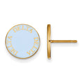 Sterling Silver Gold-plated LogoArt Delta Delta Delta Sorority Text Color Enamel Post Earrings