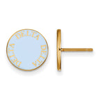 Sterling Silver Gold-plated LogoArt Delta Delta Delta Sorority Text Color Enamel Post Earrings