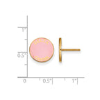 Sterling Silver Gold-plated LogoArt Delta Gamma Sorority Text Color Enamel Post Earrings
