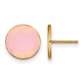 Sterling Silver Gold-plated LogoArt Delta Gamma Sorority Text Color Enamel Post Earrings
