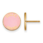 Sterling Silver Gold-plated LogoArt Delta Gamma Sorority Text Color Enamel Post Earrings