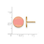 Sterling Silver Gold-plated LogoArt Delta Zeta Sorority Text Color Enamel Post Earrings