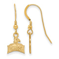 Sterling Silver Gold-plated LogoArt Furman University Paladins Extra Small Dangle Wire Earrings