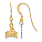Sterling Silver Gold-plated LogoArt Furman University Paladins Extra Small Dangle Wire Earrings