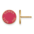 Sterling Silver Gold-plated LogoArt Gamma Phi Beta Sorority Text Color Enamel Post Earrings