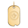 Sterling Silver Gold-plated NHL LogoArt Winnipeg Jets Small Dog Tag Pendant