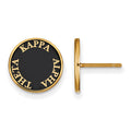 Sterling Silver Gold-plated LogoArt Kappa Alpha Theta Sorority Text Color Enamel Post Earrings