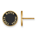 Sterling Silver Gold-plated LogoArt Kappa Alpha Theta Sorority Text Color Enamel Post Earrings