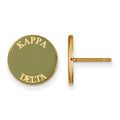 Sterling Silver Gold-plated LogoArt Kappa Delta Sorority Text Color Enamel Post Earrings