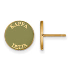Sterling Silver Gold-plated LogoArt Kappa Delta Sorority Text Color Enamel Post Earrings