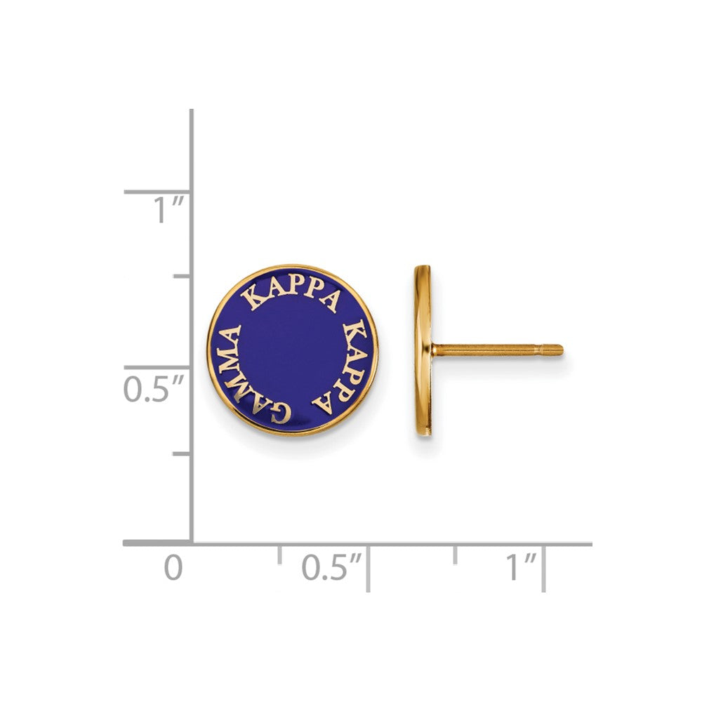 Sterling Silver Gold-plated LogoArt Kappa Kappa Gamma Sorority Text Color Enamel Post Earrings
