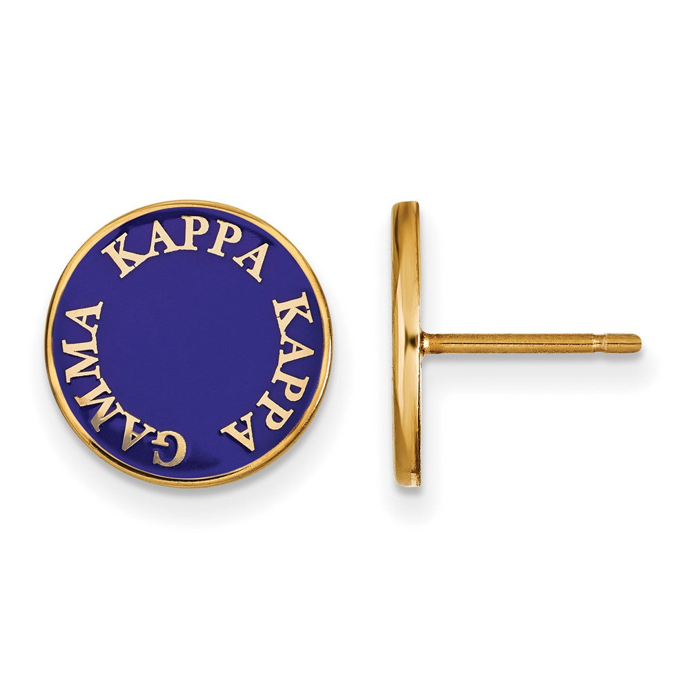 Sterling Silver Gold-plated LogoArt Kappa Kappa Gamma Sorority Text Color Enamel Post Earrings