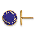 Sterling Silver Gold-plated LogoArt Kappa Kappa Gamma Sorority Text Color Enamel Post Earrings