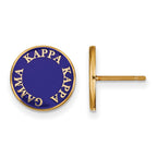 Sterling Silver Gold-plated LogoArt Kappa Kappa Gamma Sorority Text Color Enamel Post Earrings