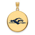 Sterling Silver Gold-plated LogoArt Longwood University Horse Large Enameled Disc Pendant