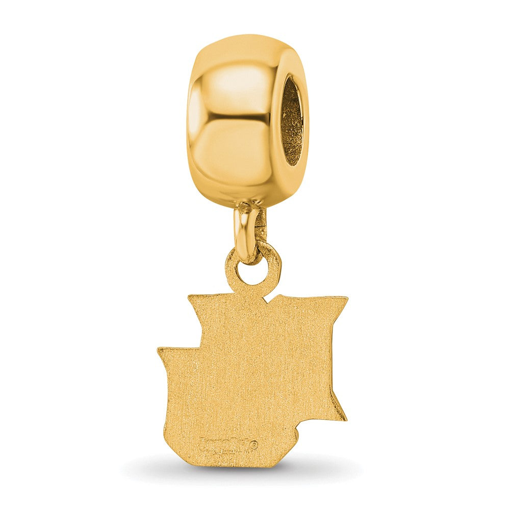 Sterling Silver Gold-plated LogoArt Marquette University M-U Extra Small Dangle Bead Charm