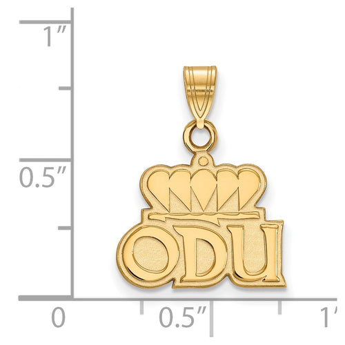 10k Gold LogoArt Old Dominion University O-D-U Small Pendant