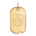 Sterling Silver Gold-plated NHL LogoArt Edmonton Oilers Small Dog Tag Pendant