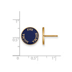 Sterling Silver Gold-plated LogoArt Phi Sigma Sigma Sorority Text Color Enamel Post Earrings