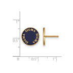 Sterling Silver Gold-plated LogoArt Sigma Sigma Sigma Sorority Text Color Enamel Post Earrings