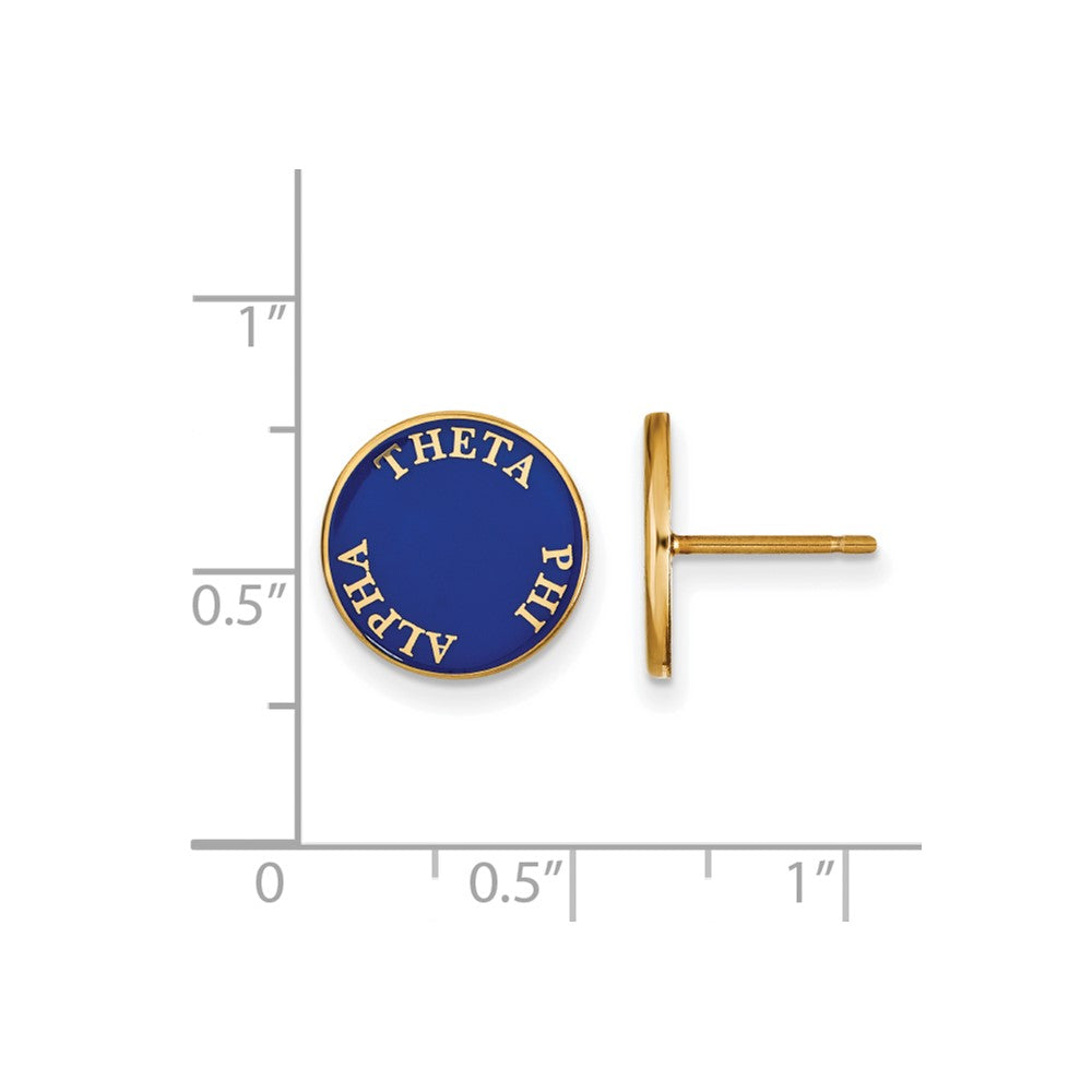 Sterling Silver Gold-plated LogoArt Theta Phi Alpha Sorority Text Color Enamel Post Earrings