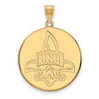 10k Gold LogoArt University of New Orleans U-N-O Extra Large Disc Pendant