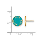 Sterling Silver Gold-plated LogoArt Zeta Tau Alpha Sorority Text Color Enamel Post Earrings