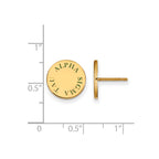Sterling Silver Gold-plated LogoArt Alpha Sigma Tau Sorority Text Color Enamel Post Earrings
