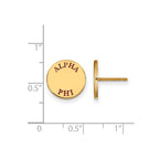 Sterling Silver Gold-plated LogoArt Alpha Phi Sorority Text Color Enamel Post Earrings