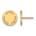 Sterling Silver Gold-plated LogoArt Alpha Sigma Alpha Sorority Text Color Enamel Post Earrings