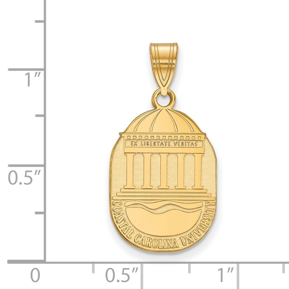 Sterling Silver Gold-plated LogoArt Coastal Carolina University Large Crest Pendant