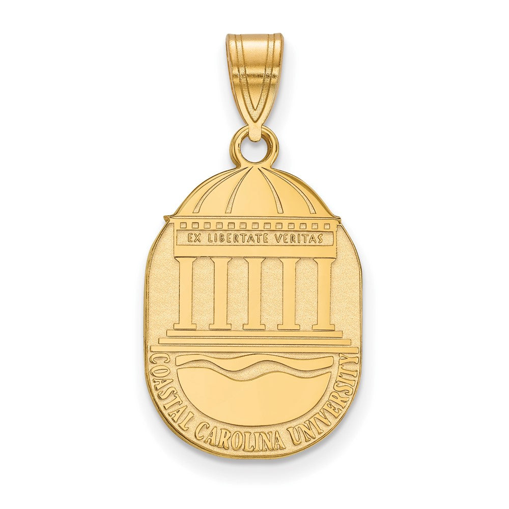 Sterling Silver Gold-plated LogoArt Coastal Carolina University Large Crest Pendant
