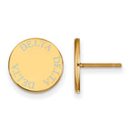 Sterling Silver Gold-plated LogoArt Delta Delta Delta Sorority Text Color Enamel Post Earrings