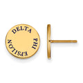 Sterling Silver Gold-plated LogoArt Delta Phi Epsilon Sorority Text Color Enamel Post Earrings