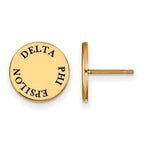 Sterling Silver Gold-plated LogoArt Delta Phi Epsilon Sorority Text Color Enamel Post Earrings