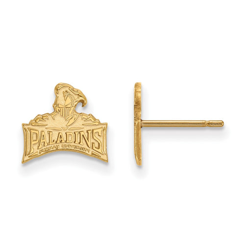 10k Gold LogoArt Furman University Paladins Extra Small Post Earrings