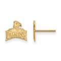 Sterling Silver Gold-plated LogoArt Furman University Paladins Extra Small Post Earrings