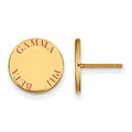 Sterling Silver Gold-plated LogoArt Gamma Phi Beta Sorority Text Color Enamel Post Earrings
