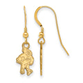 Sterling Silver Gold-plated LogoArt Iowa State University Cardinal Small Dangle Wire Earrings