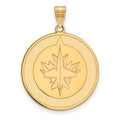 Sterling Silver Gold-plated NHL LogoArt Winnipeg Jets Extra Large Pendant