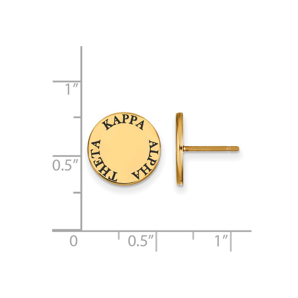 Sterling Silver Gold-plated LogoArt Kappa Alpha Theta Sorority Text Color Enamel Post Earrings